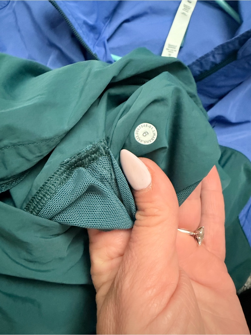 Lululemon Evergreen Full Zip Long Jacket Size 6 Green Jasper Wild Indigo Coat - Picture 9 of 10
